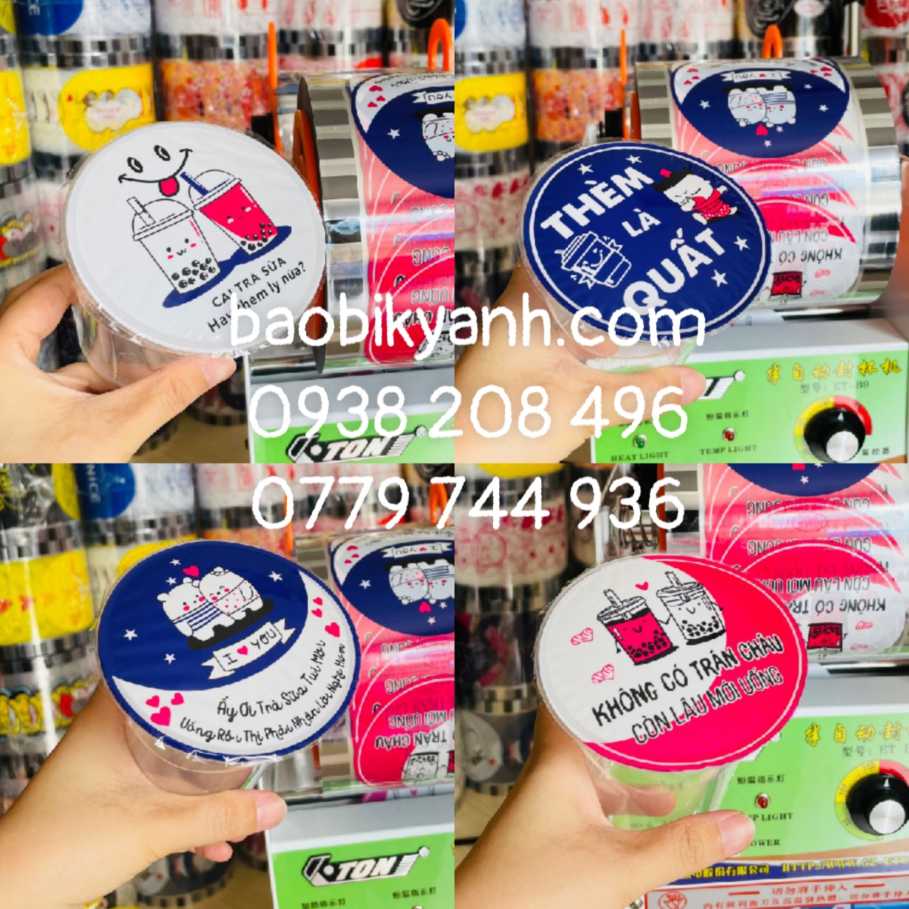 Màng ép ly/Keo dán miệng ly 2400 nắp