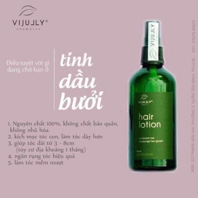 Xịt Tinh Dầu Bưởi Vijully Ngăn Rụng Tóc Kích Mọc Tóc 100ml Chính Hãng