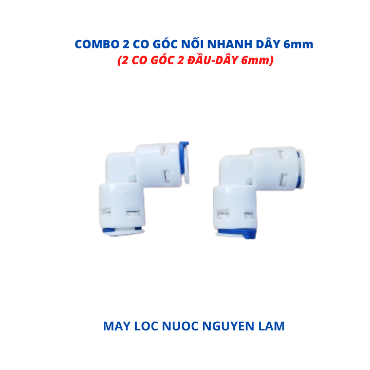 Combo 2 Cút Nối Nhanh Dây 6mm (Cút Góc Nối Nhanh - Dây 6mm)