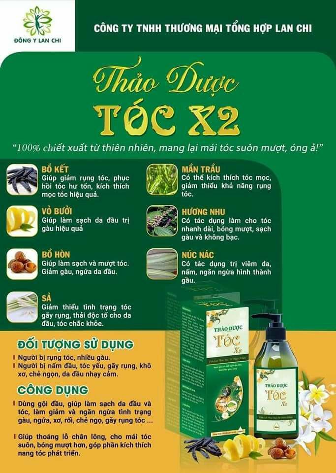 Dầu gội Thảo Dược Tóc X2  Lan Chi