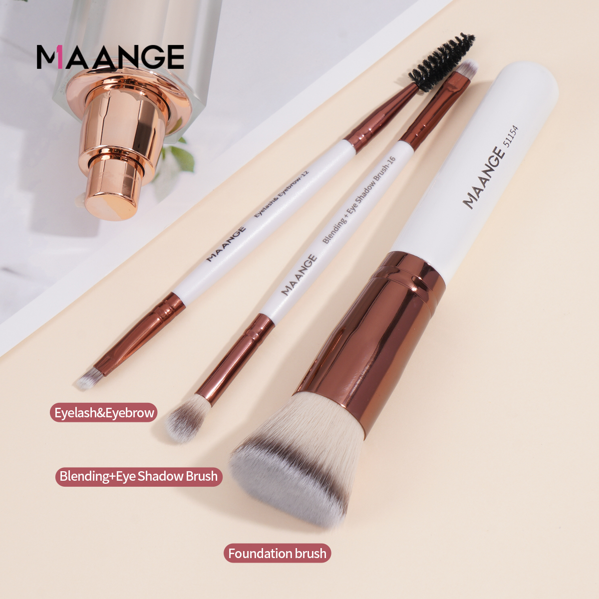 Bộ 3 Cọ Trang Điểm MAANGE Cọ Mắt, Phủ, Nền