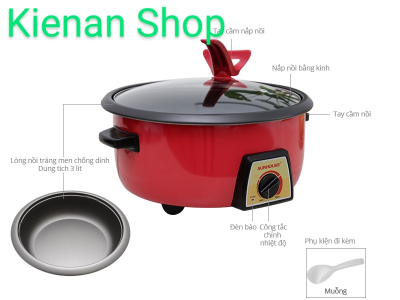 Nồi lẩu điện Sunhouse SHD:4520( quà tặng Nutifood)