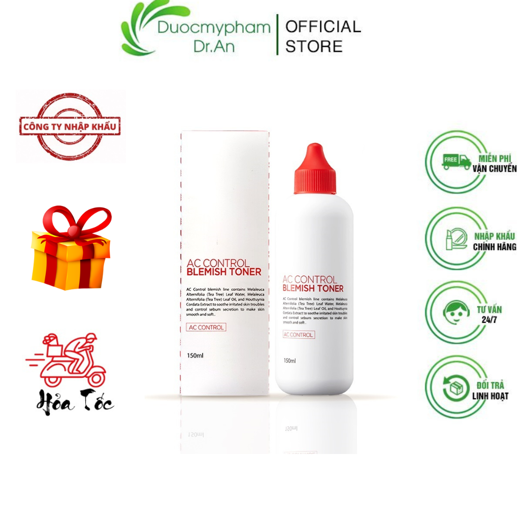 Imports-rose water toner, for acne, pigmentation, oil nourishing brighten skin, anti-Aging, exfoliating goodndoc ac control blemish 150ml-duocmyphamdran