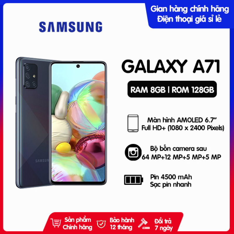 Điện Thoại Samsung Galaxy A71 ROM 128GB RAM 8GB - Hàng chính hãng, Nguyên seal, mới 100%, Bảo hành 12 tháng