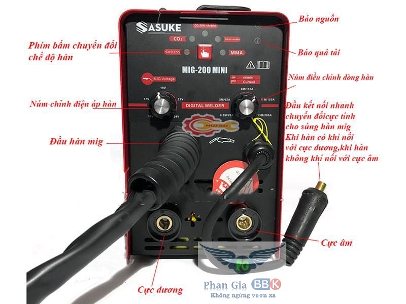 Máy Hàn MIG + Que SASUKE MIG-200 Mini [Chính Hãng] + 1 Cuộn Dây Hàn 1Kg