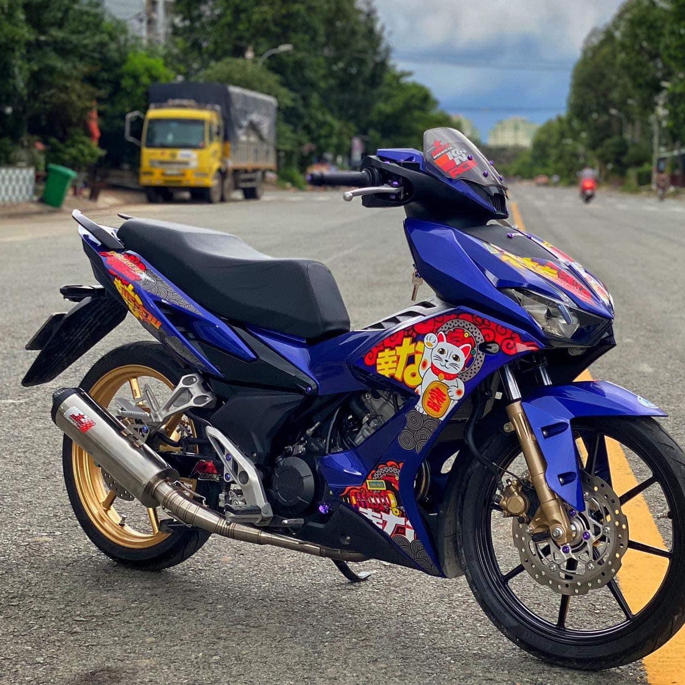 [HCM]Tem rời winnerX mèo thần tài bản 3 lớp bóng + nhám cao cấp dán tất cả màu xe