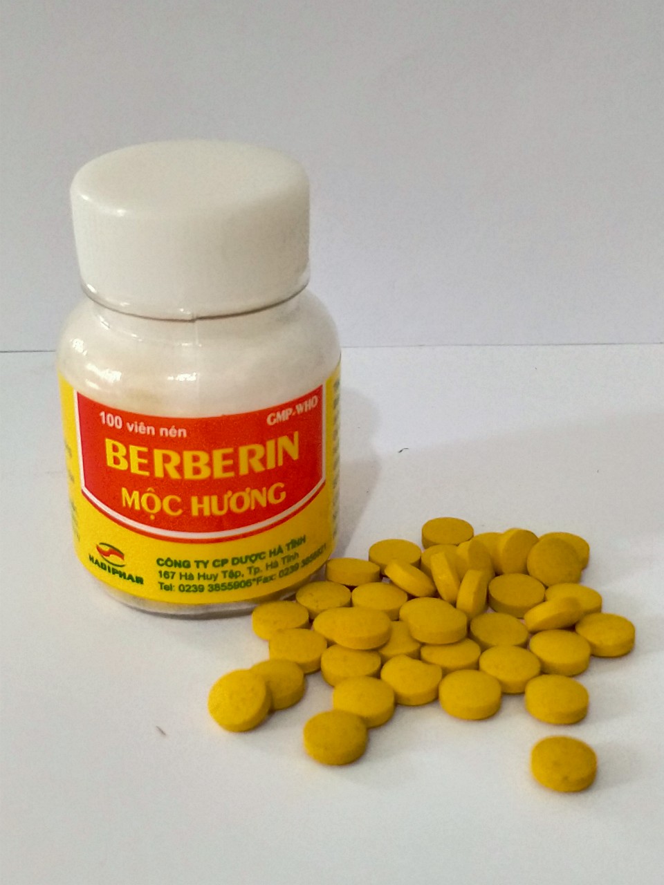 Combo 5 lọ BERBERIN MỘC HƯƠNG Lọ 100 viên ( mua 10 lọ tặng  thêm 2 lọ Vitamin B1 ) )