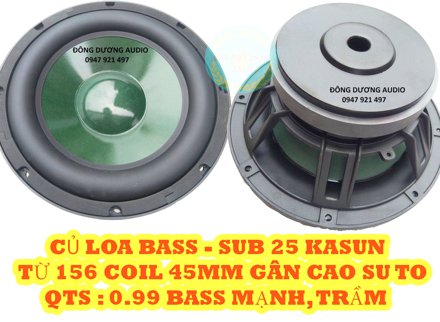 GIÁ 1 CÁI - LOA BASS 25 KASUN HỒNG KÔNG  - HÀNG XỊN TỪ 156MM CÔN 45 - LOA SUB 25 - CỦ LOA RỜI