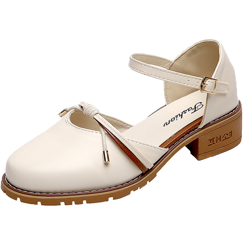Sandal Nữ ULZZANG Bít Mũi Đế Thấp 3 Phân
