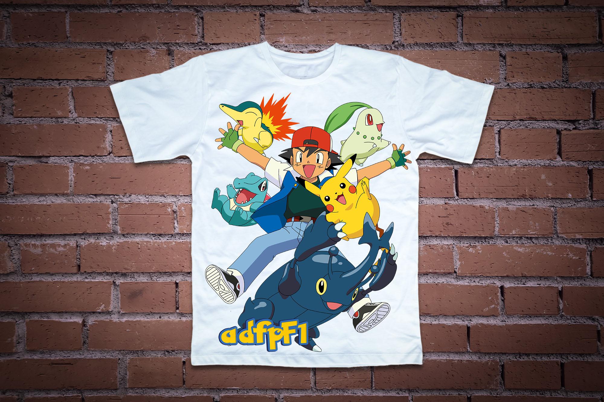Áo thun in hình pikachu tạo kiểu