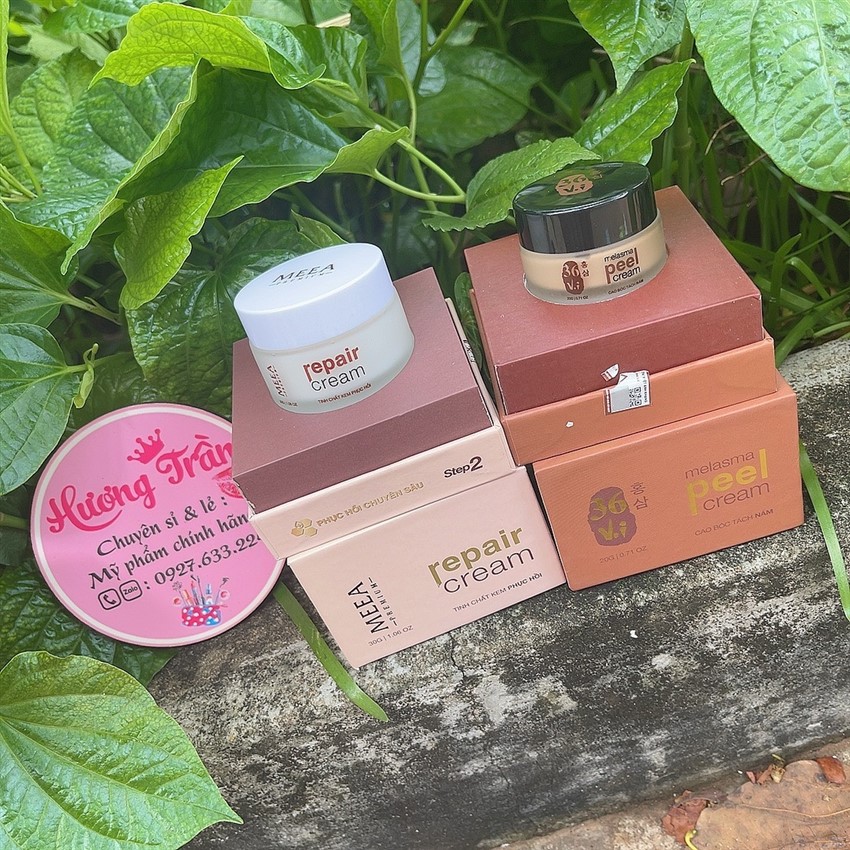 Combo peel da tảo sâm đông y 36 vị + kem phục hồi da chuyên sâu 36 vị meea origin chính hãng - thay da sinh học cho mặt cbdt36v01