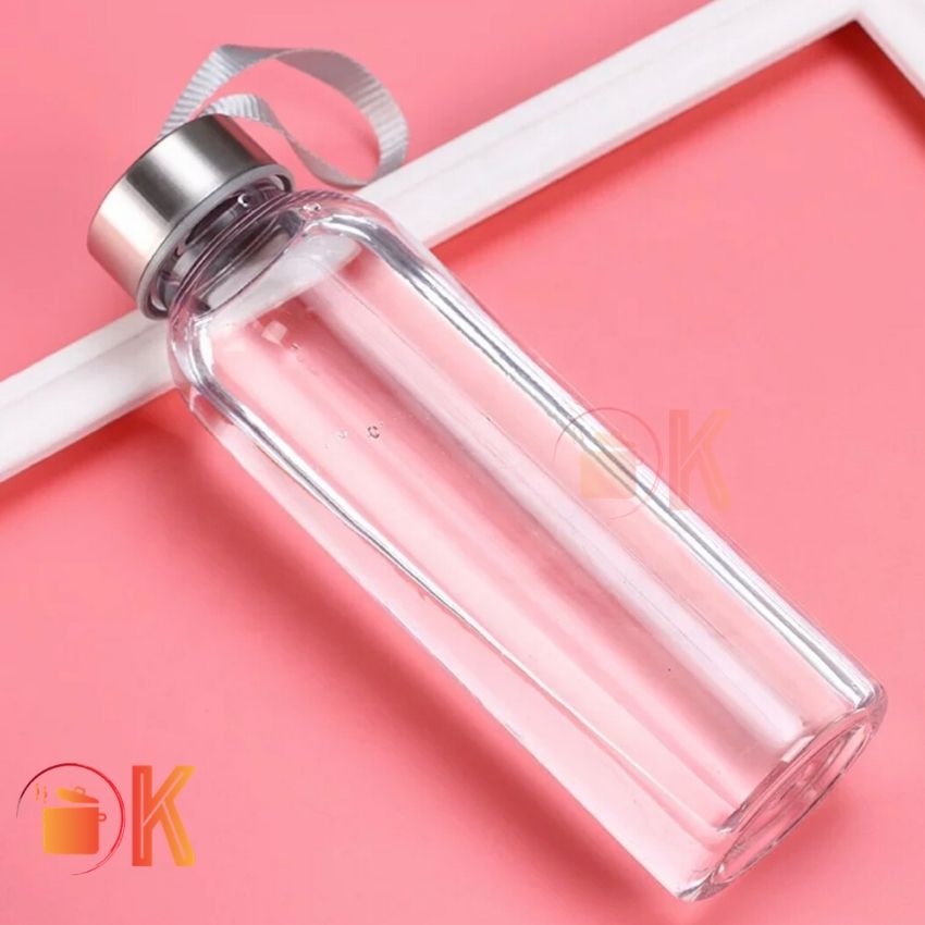 [HCM]Chai thủy tinh tròn 300ml nắp dây xách