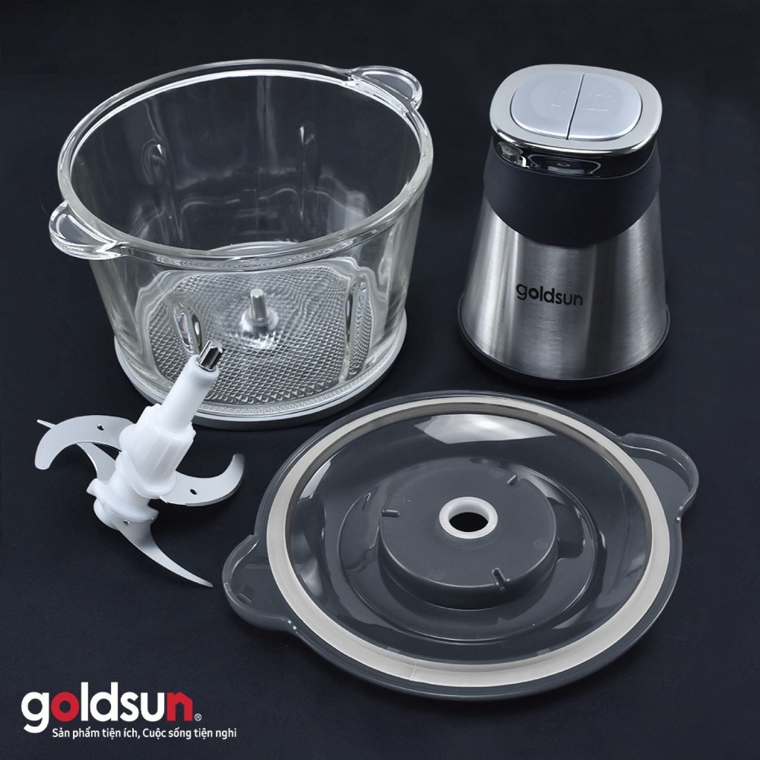 Máy xay thịt Goldsun GMC4740 cối thủy tinh