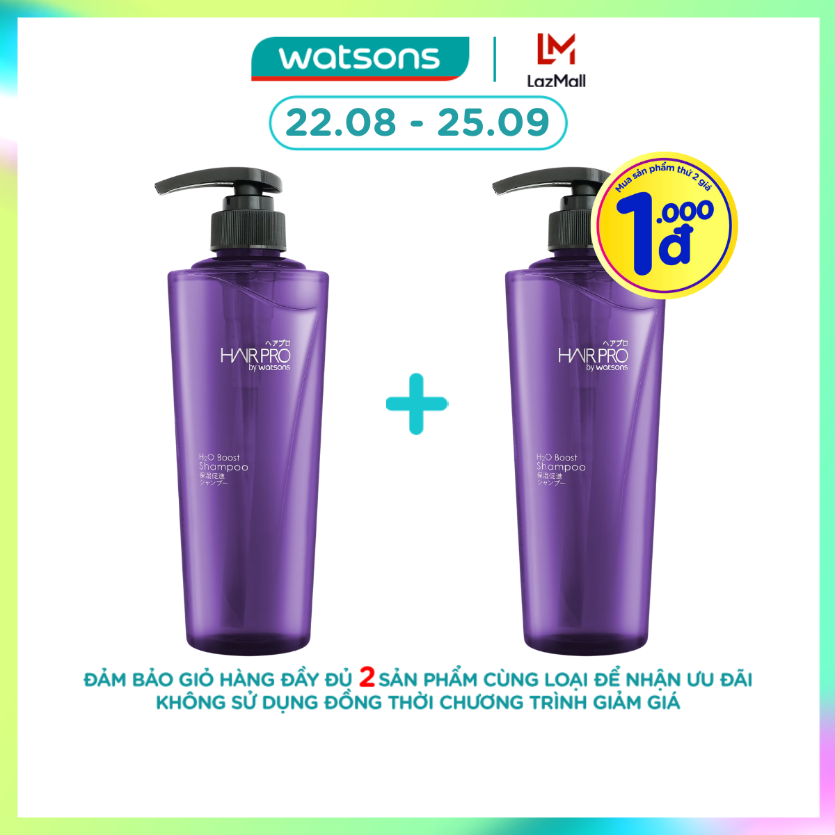 [1000đ SẢN PHẨM THỨ 2] Dầu Gội Hair Pro By Watsons H2O Boost Shampoo 500ml