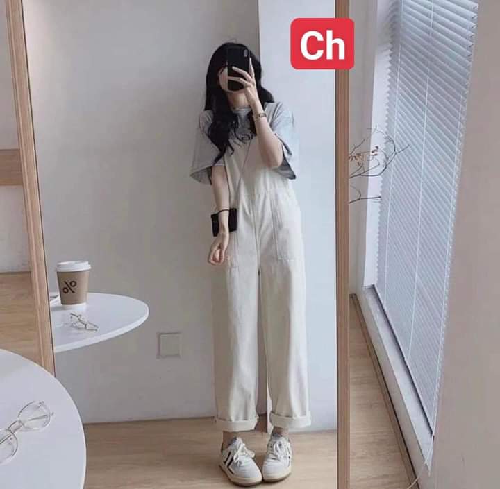 Yếm quần kaki ống rộng kute