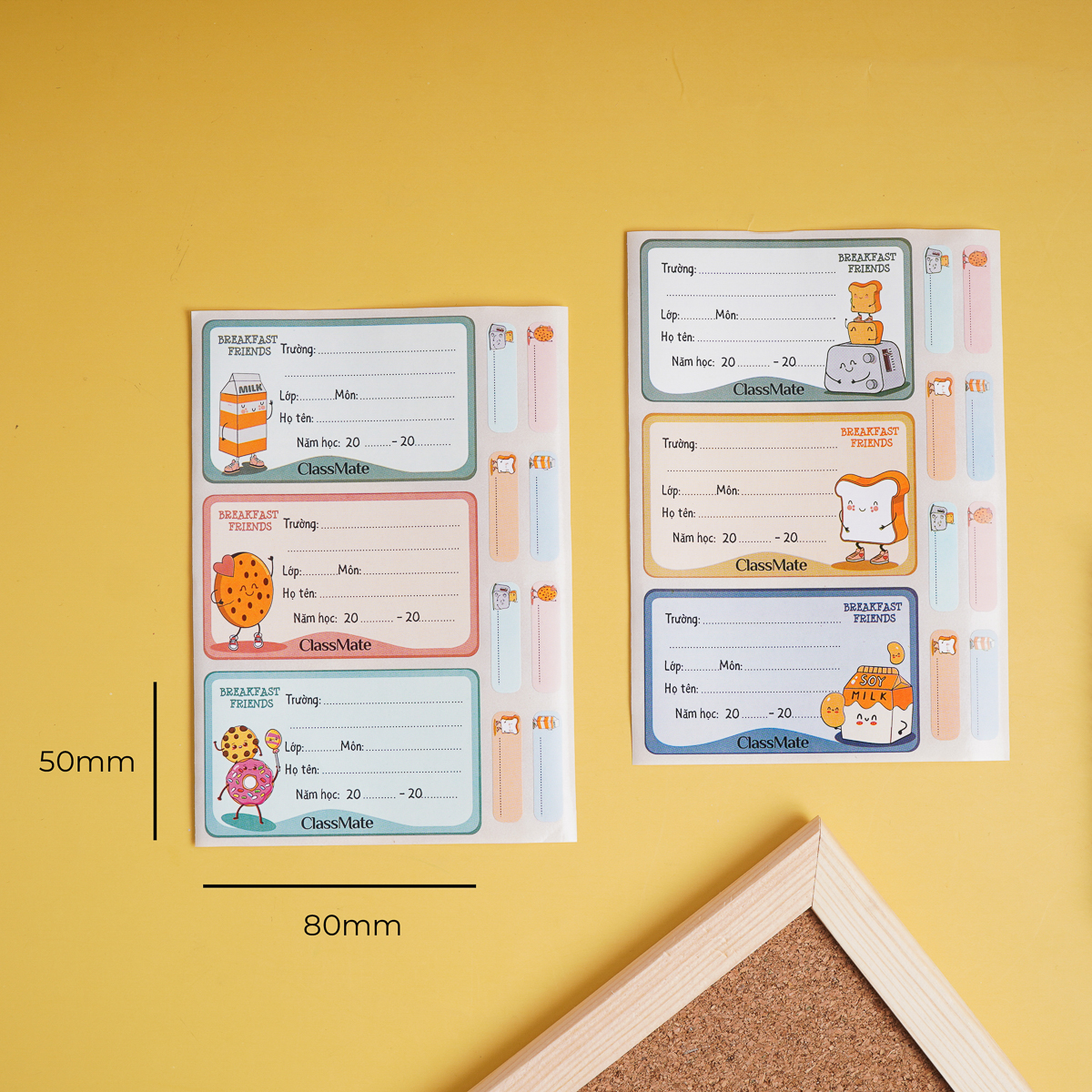 Nhãn Vở Có Keo Dán Sẵn CLASSMATE Breakfast 15 Cái/Túi CL-NT233