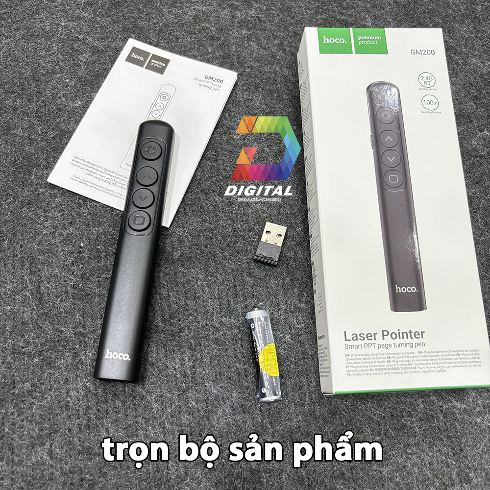 Bút Trình Chiếu Laser Hoco GM200 Wireless Presenter Chính Hãng