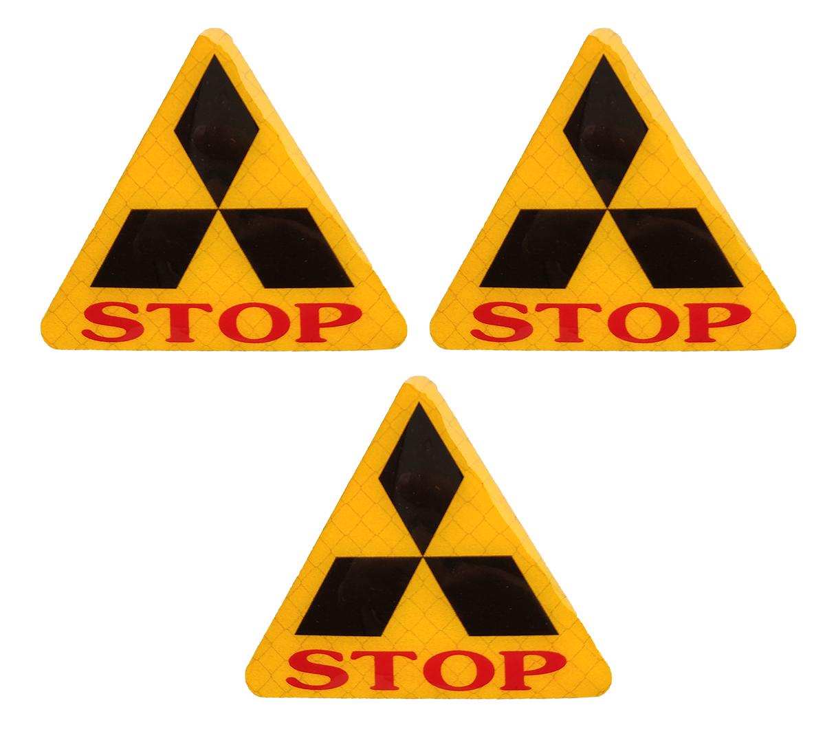 [HCM]1 miếng Sticker phản quang STOP tam giác (màu VÀNG)