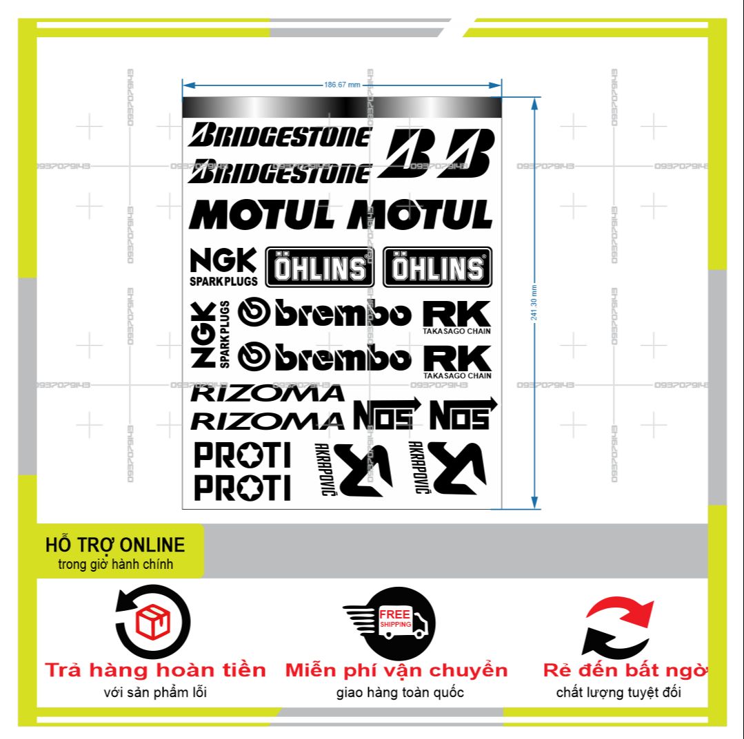 LOGO STICKER IN DECAL TRONG(KO DÁN XE ĐEN)  { PHỤNG DECAL }