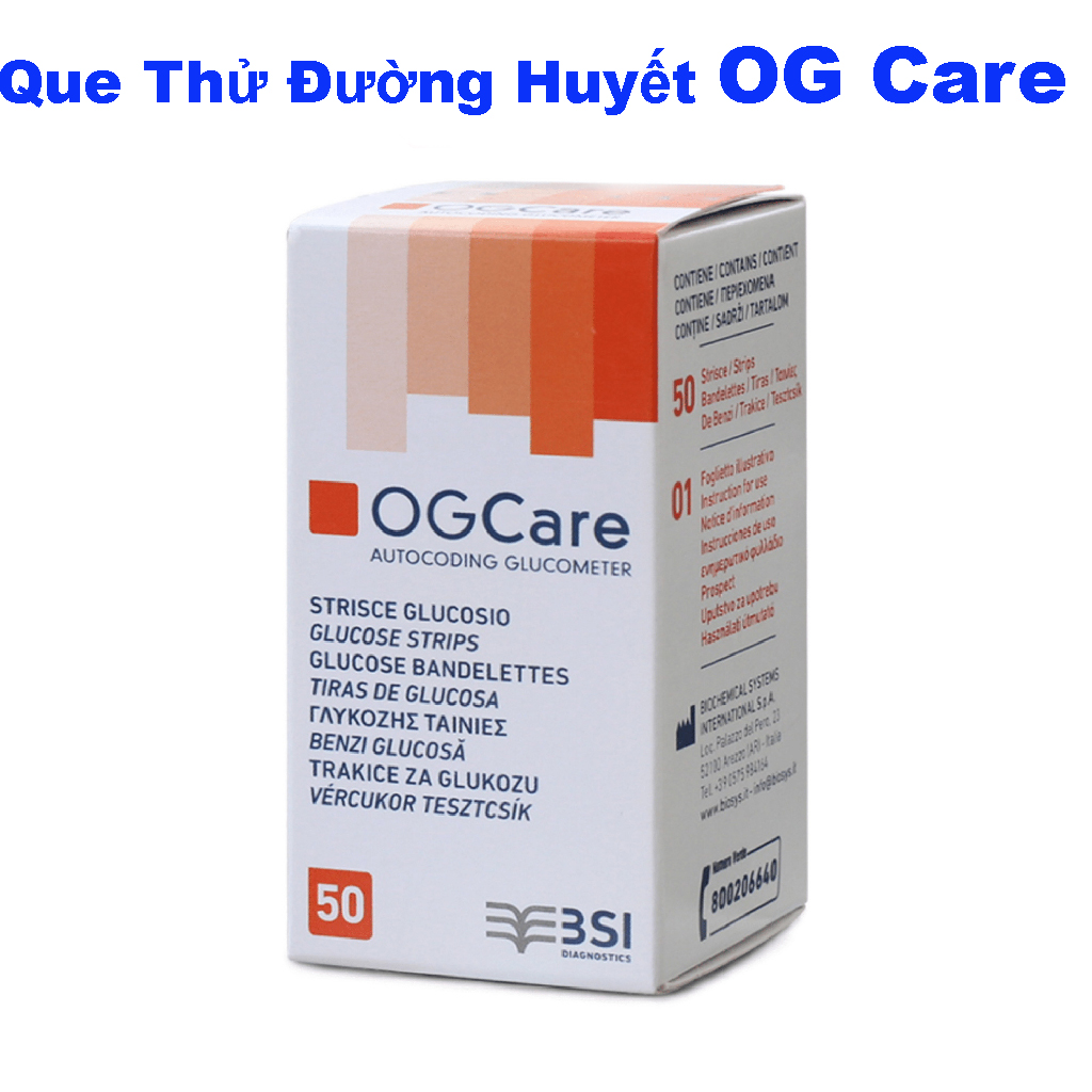 Que Thử Đường Huyết OG Care (Hộp 25 - Hộp 50 Que)