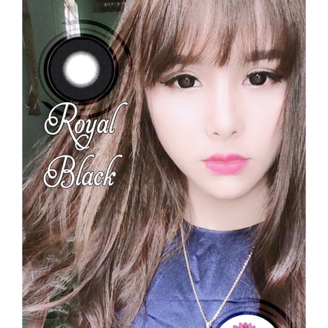 [HCM]1 cặp Lens đen 14.5mm có sẵn 0-9 độ kính giãn tròng cận Hàn quốc G1004 đen 7