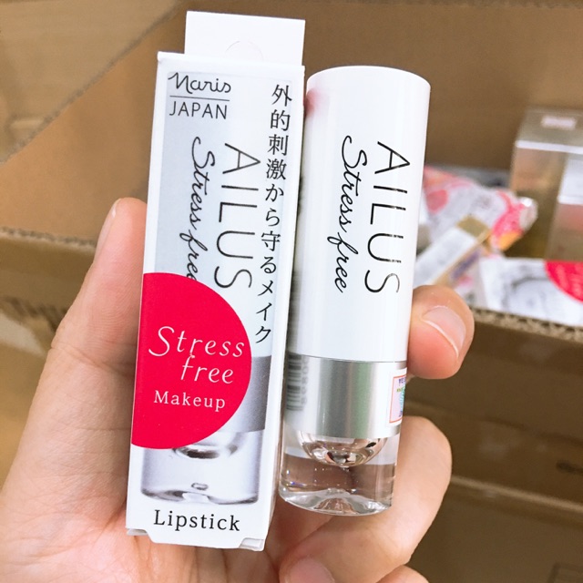 Son lì lâu trôi Naris Ailus Stress Free Listick Nhật Bản 4g No.5 Hồng đào