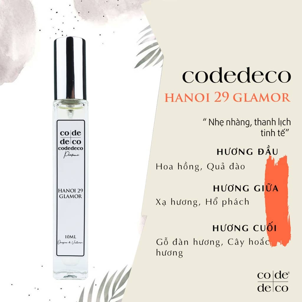Tinh dầu nước hoa Code Deco Hanoi 29 Glamor nhẹ nhàng,thanh lịch