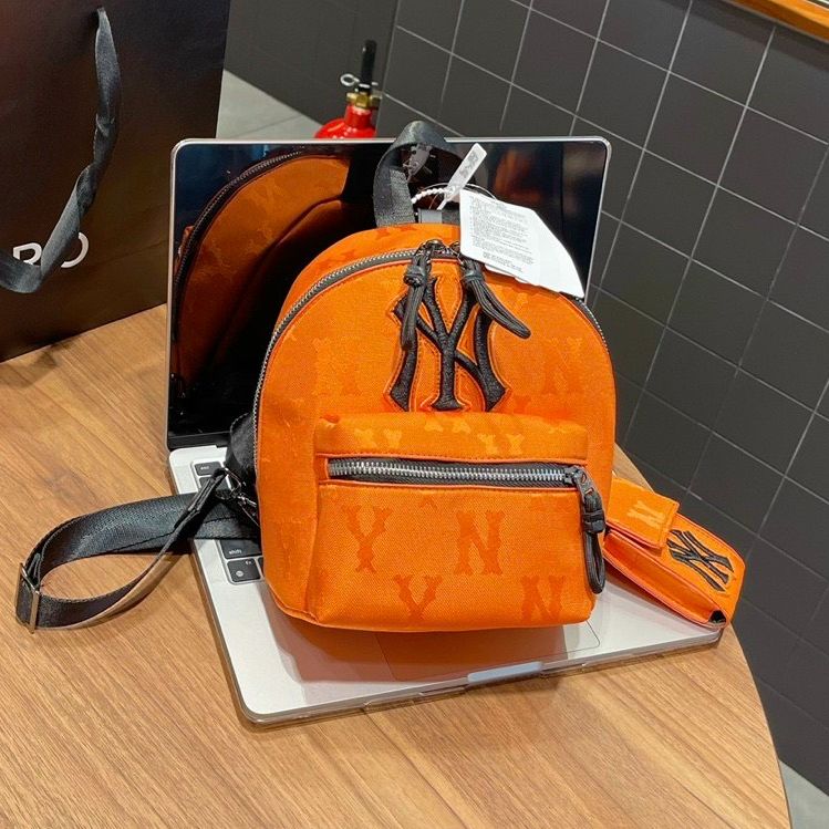 Balo Mini MLB NY Monogram Nylon Jacquard Backpack xuất dư Full Tag Mac