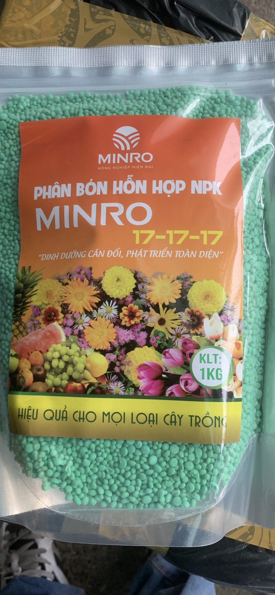 Phân bón NPK MINRO 17-17-17+Te túi 1kg