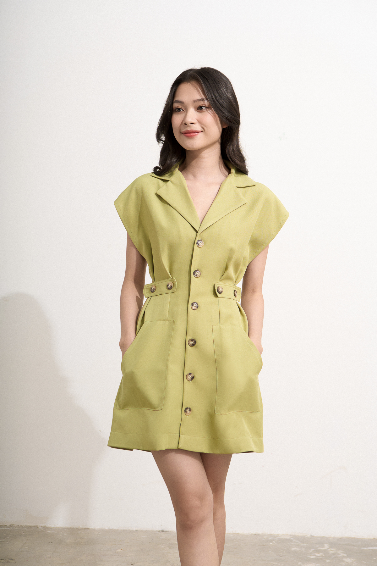 [NHẬP MÃ NOVFALAZSOCIAL02 GIẢM 40K ĐƠN 199K  ] Đầm suit Maybi form A cotton mịn phối đai eo kiểu