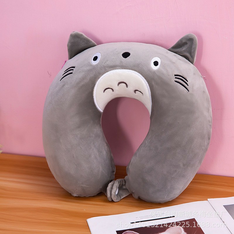 Gối kê cổ Chữ U Totoro Xám
