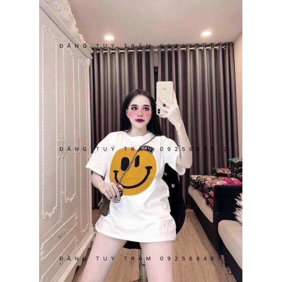 [freship] Áo phông mặt cười fom thụng chất cotton,ln