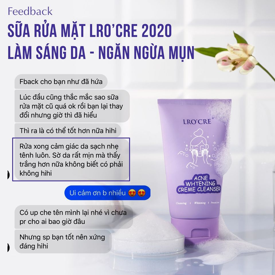 Sửa Rửa Mặt Ngăn Ngừa Mụn Lro'Cre