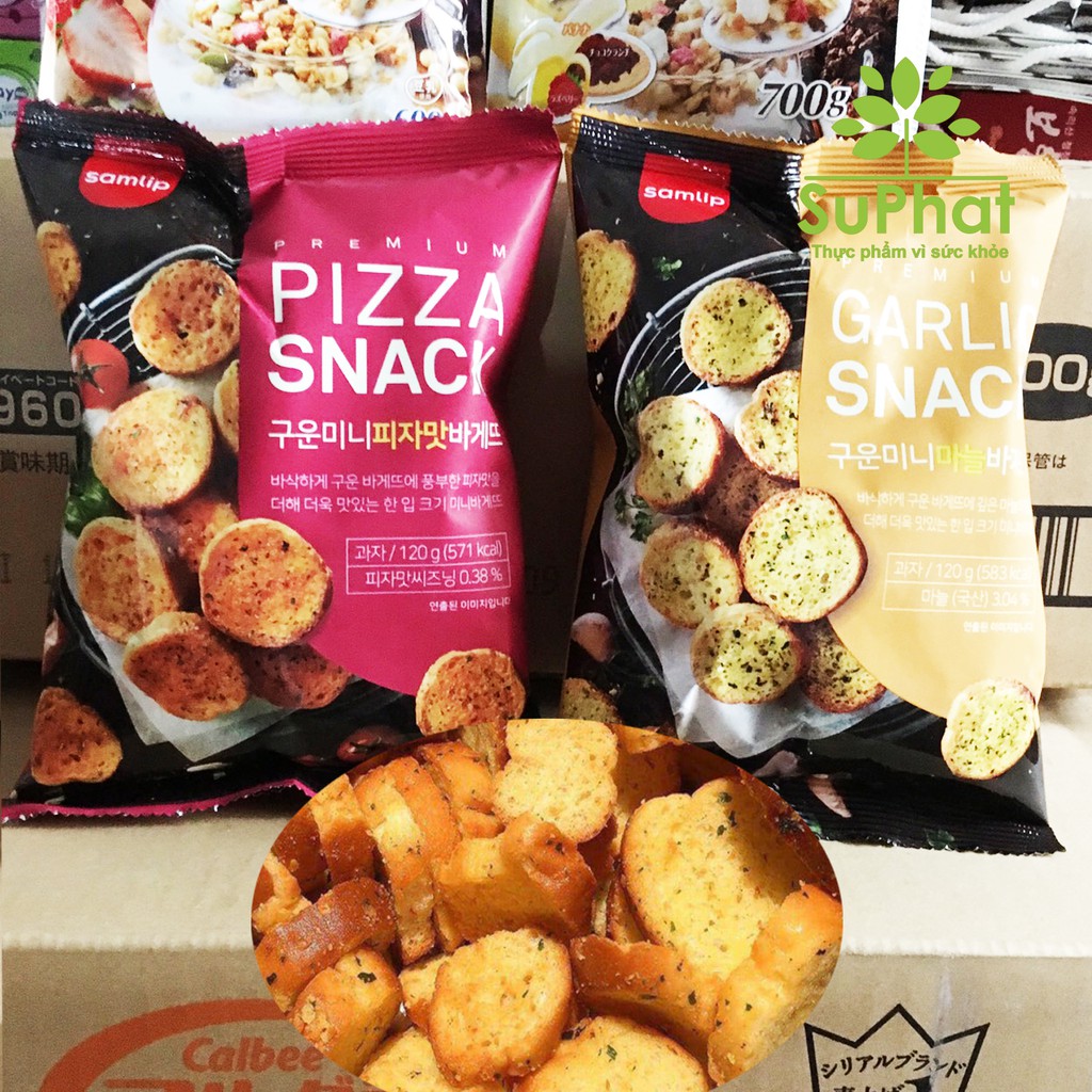 Snack bánh mì bơ tỏi Samlip - Hàn Quốc 120gr