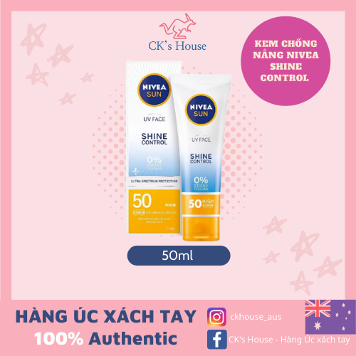 [BILL ÚC] Kem chống nắng Nivea Shine Control 50ml