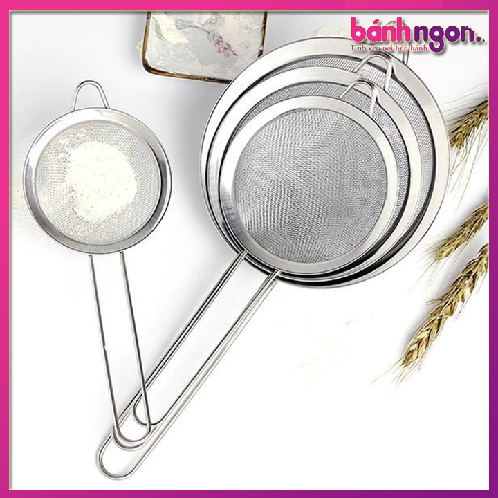 Rây Bột Inox Có Tay Cầm Bằng Inox 16cm-18cm-20cm