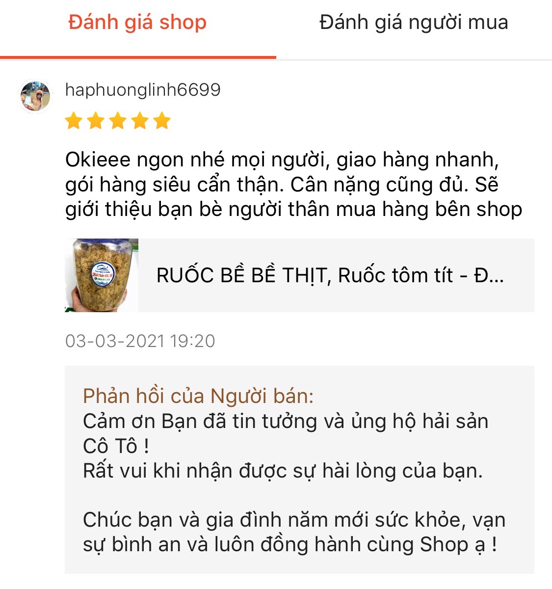 [FREESHIP] - ĐẶC SẢN HẠ LONG - RUỐC BỀ BỀ LỌ 500G