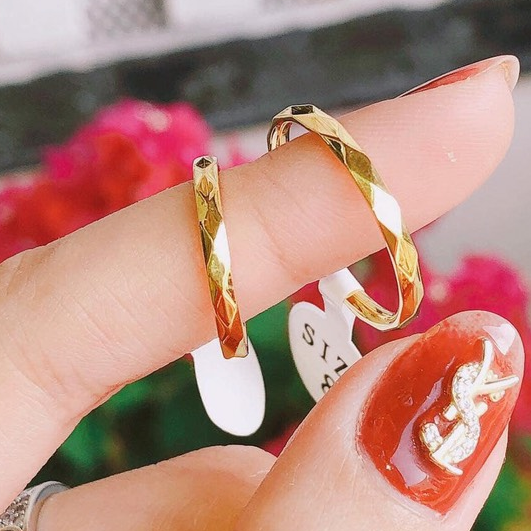 Nhẫn đôi đơn titan khía cạnh có thể làm nhẫn cặp giá 1 chiếc NC190