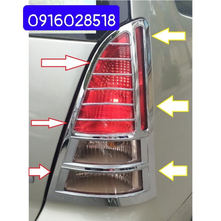 Ốp đèn pha hậu Toyota innova 2006 2007 op den trước sau, mạ Crom loại tốt bền