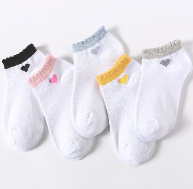 Set 10 đôi tất vớ nữ phối tim cổ bèo