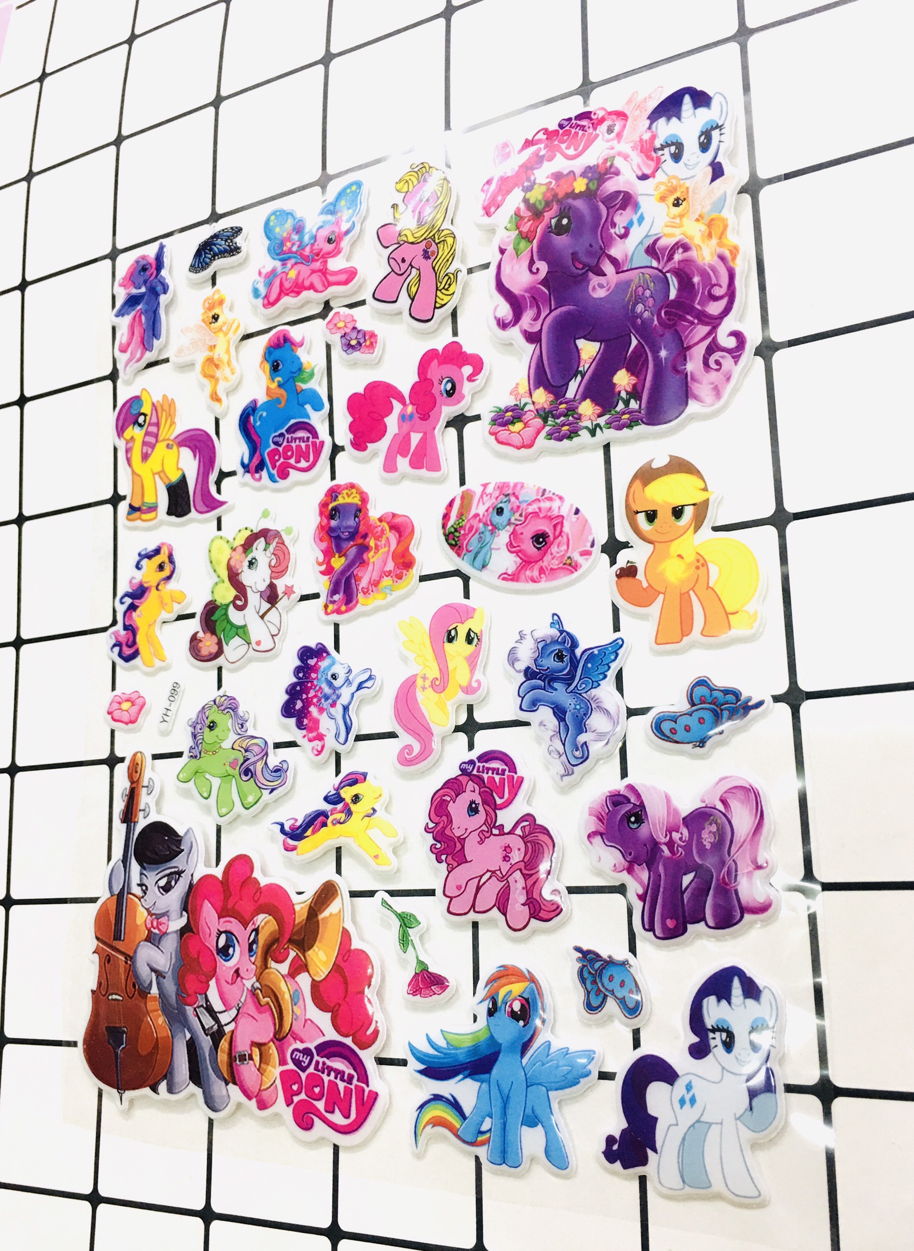 Bảng Sticker hình dán Pony, Hello Kitty Nổi 3D