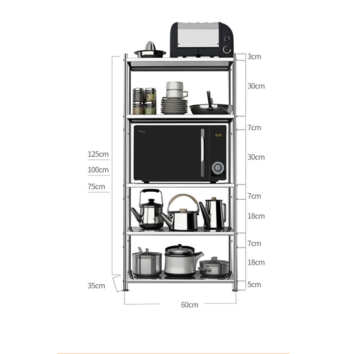 Kệ bếp inox 4 tầng 53x100x35