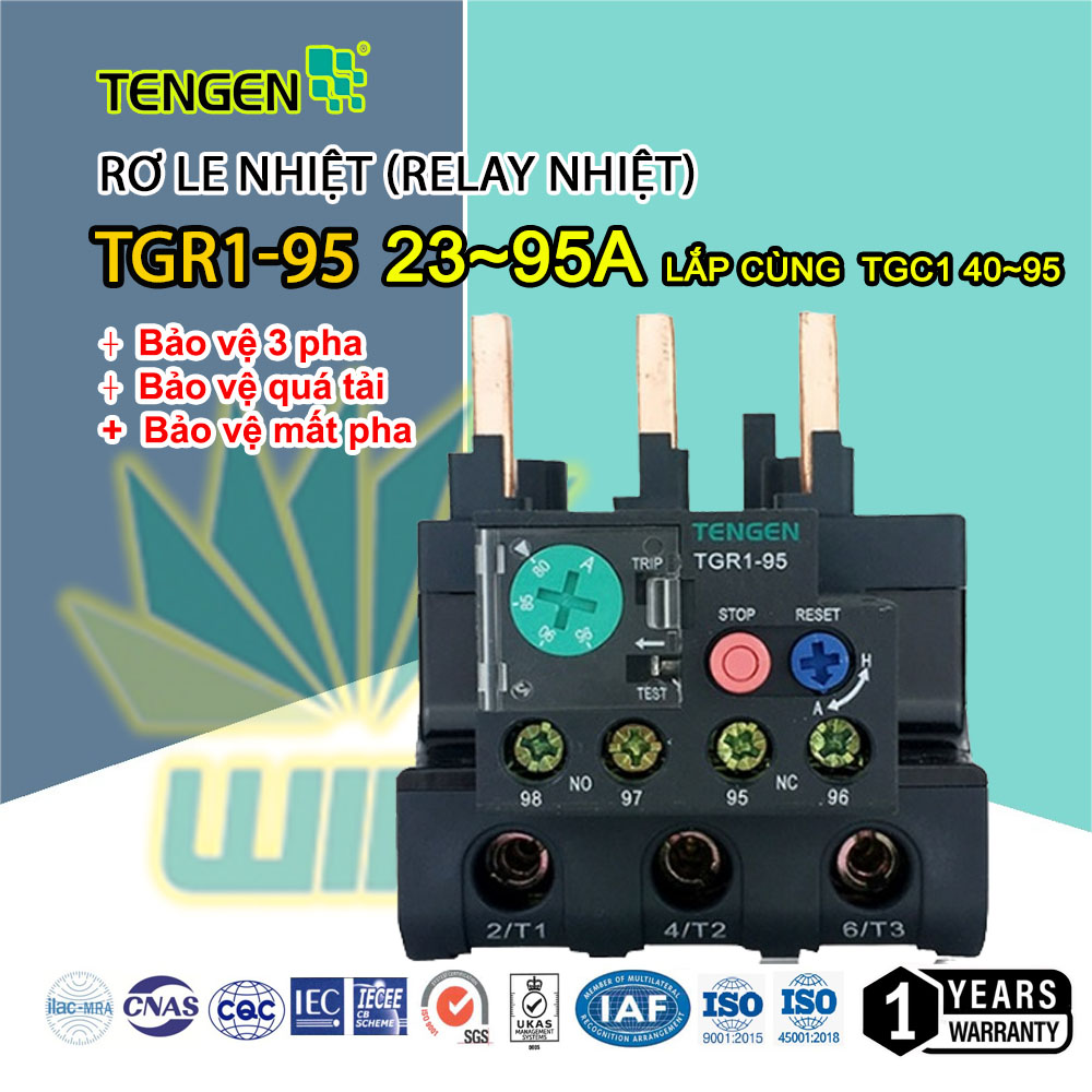 Rơ Le Nhiệt (Relay nhiệt) Tengen TGR1-95