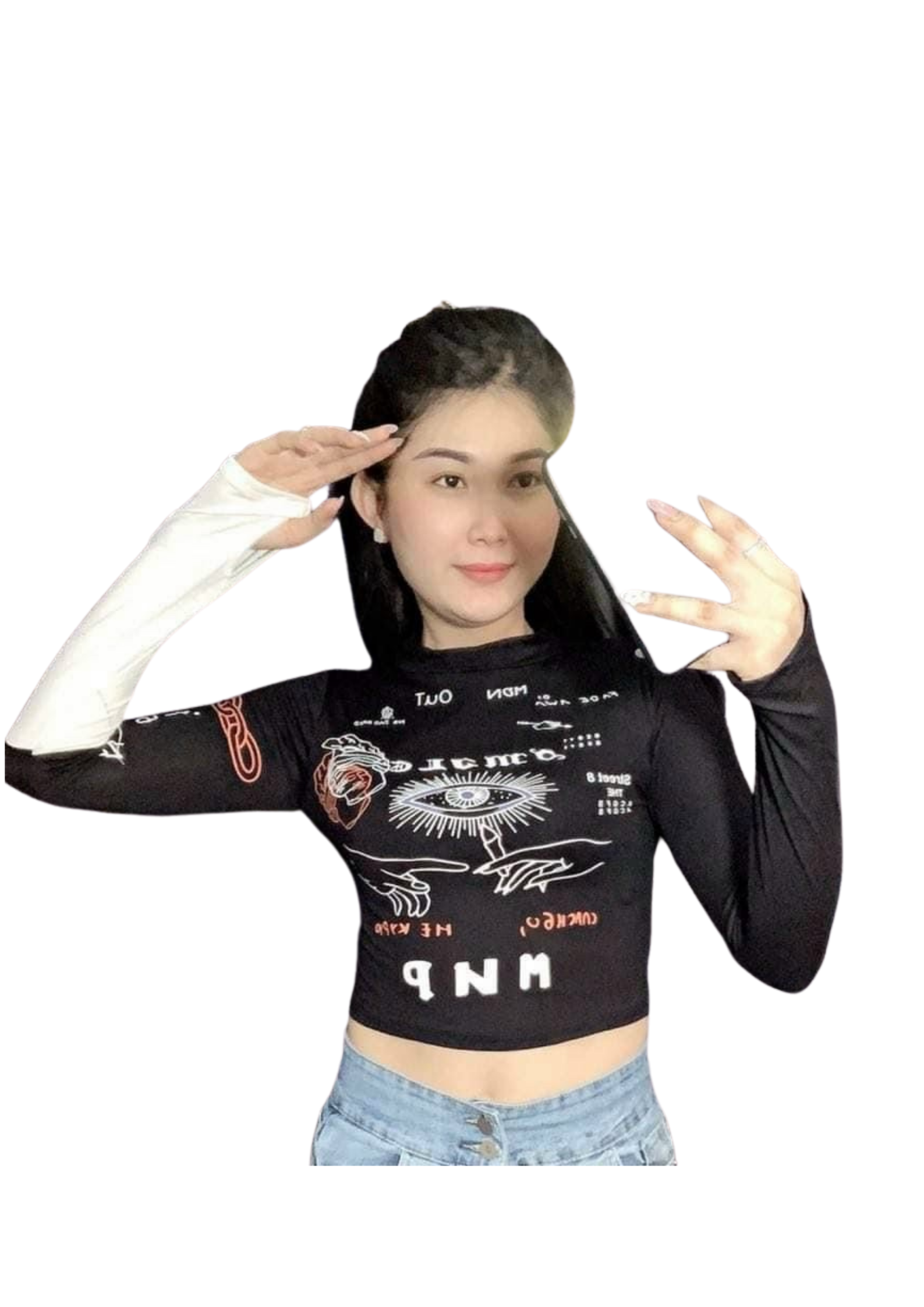 [HCM] shirt croptop long sleeve student lace body pattern new hot extreme (bundled ảnh real) uproar croptop women short, loptop Han, shirt croptop sleeveless long, cut out long sleeve, shirt slim female long-sleeve