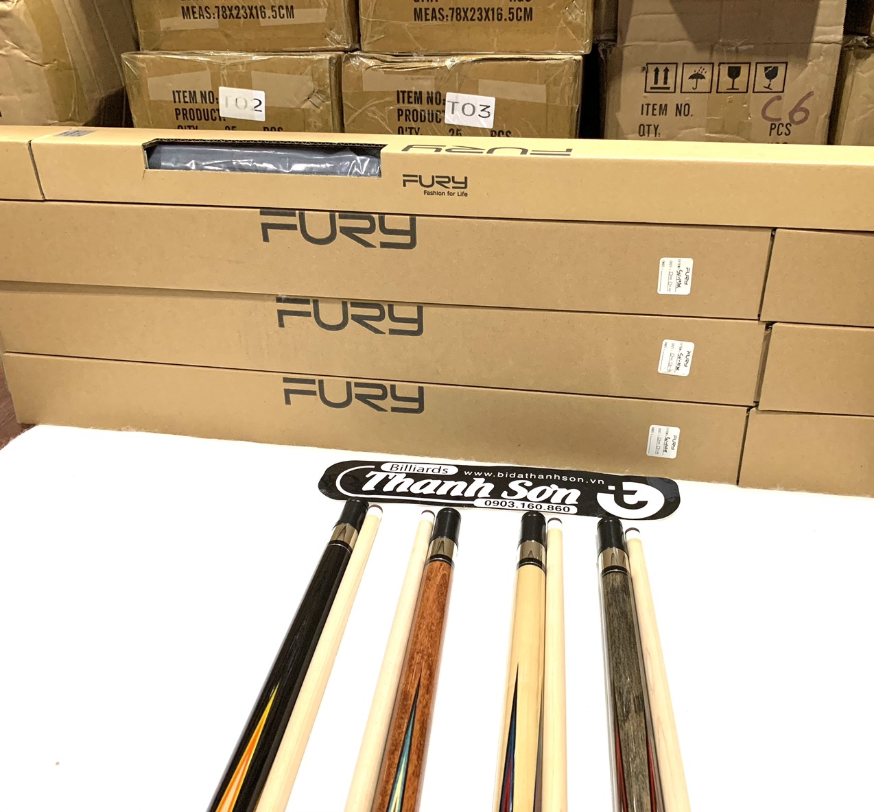 COMBO CƠ BiDa FURY SV (đầu11.5 nặng 500-550g)