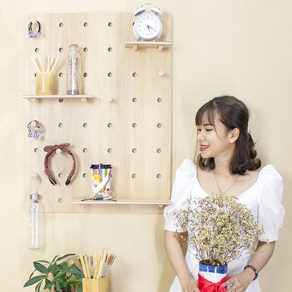 Kệ gỗ Pegboard treo tường thông minh TWS01