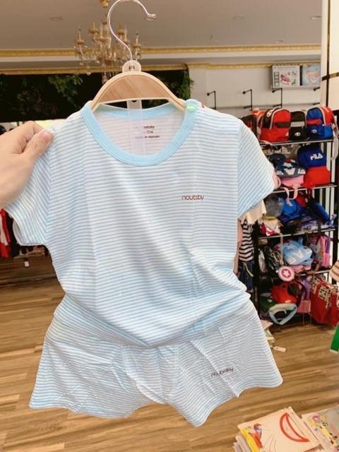 Bộ noubaby kẻ cài vai 3-14kg