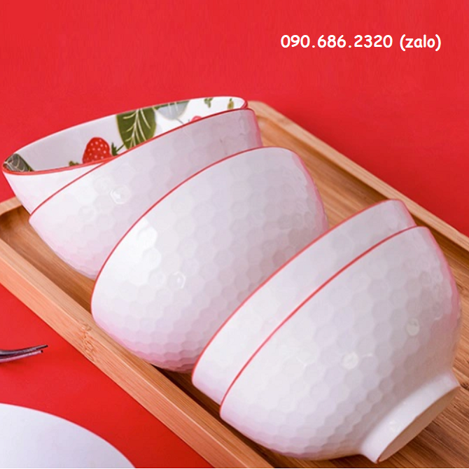 bộ chén sứ ăn cơm kèm đũa - bộ chén sứ