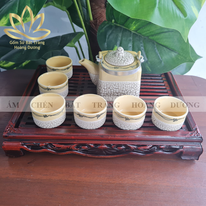 BỘ ẤM CHÉN Bát Tràng RV2 Kèm Khay