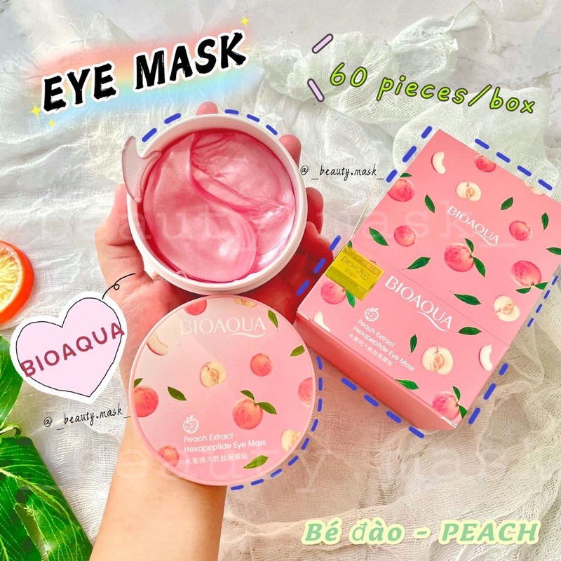 Mặt Nạ Mắt Bioaqua Chiết Xuất Đào Dưỡng Ẩm Làm Mịn Và Săn Chắc Da Mắt | [ HỘP 60 MIẾNG ] - H.E.E COSMETIC